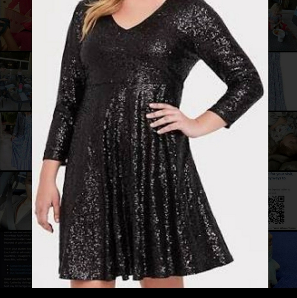 Black Sequin Skater Dress from Torrid